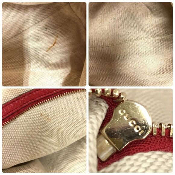 Gucci Soho Tassel Leather Tote Double Handle Shoulder Bag Red - Picture 11 of 12